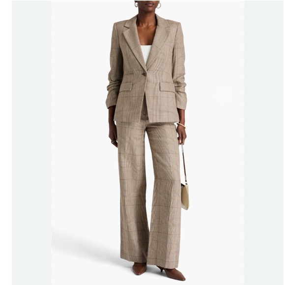 Veronica Beard Pants - Veronica Beard Women’s Tonelli Prince of Wales Checked Linen/Cotton Pant
